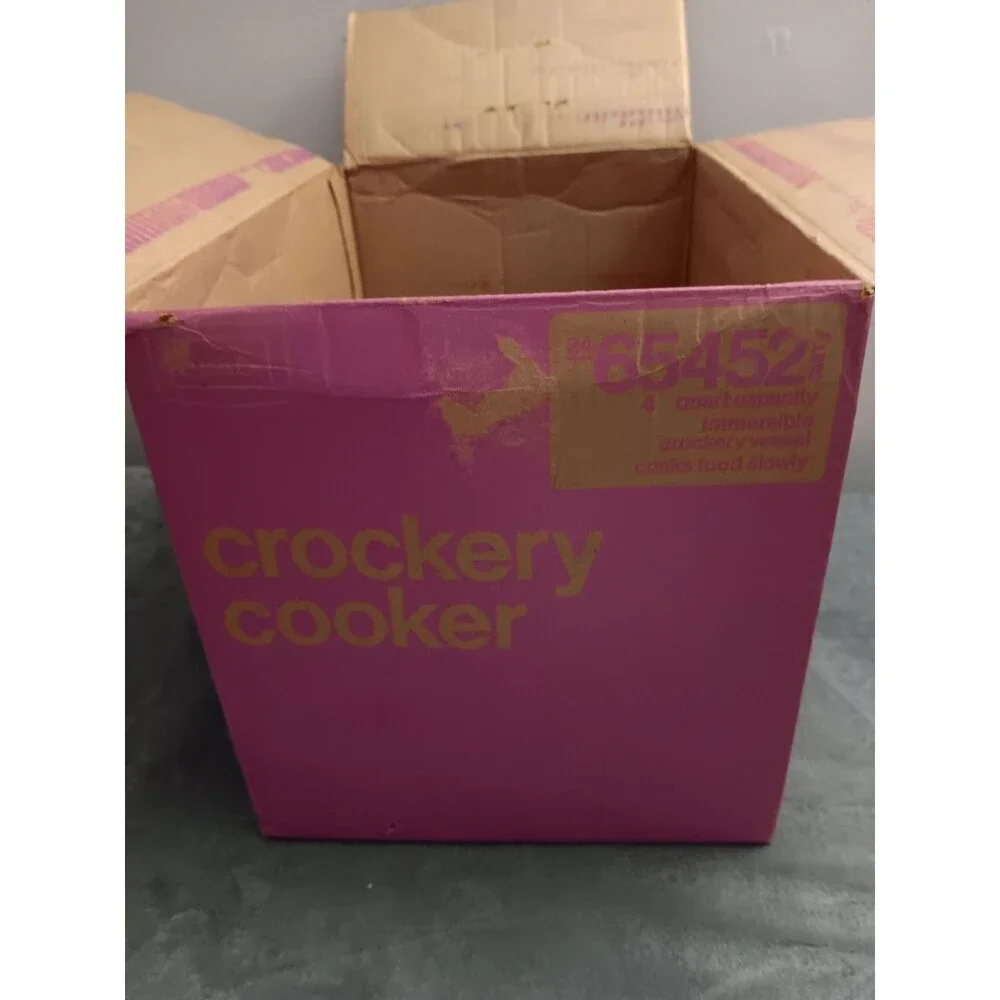 NOS Vintage Sears 4 Qt Crockery Cooker 377.654500 Box Manual Never Used